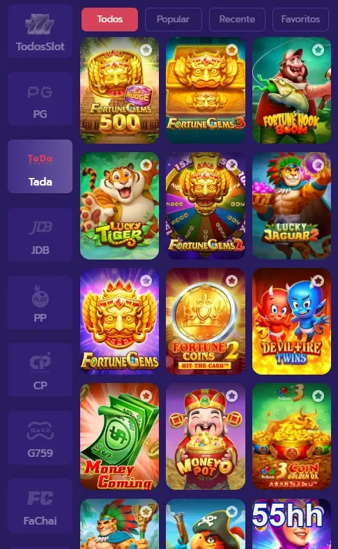 Jogos de slot disponíveis no 55hh, oferecendo diversão e entretenimento online.